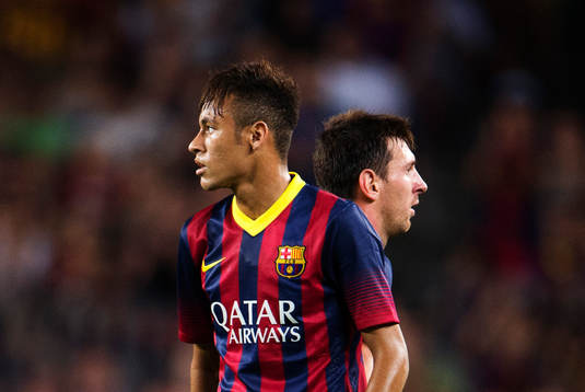 Barcelonas Neymar Jr och Lionel Messi