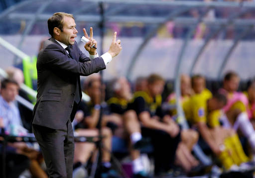 s tränare coach Andreas Alm i fotbollsmatchen mellan AIK