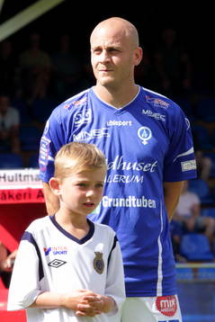 Åtvidabergs Daniel Sjölund i fotbollsmatchen mellan