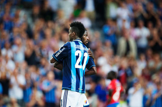 Djurgårdens målskyttar Godsway Donyoh och Amadou Jawo