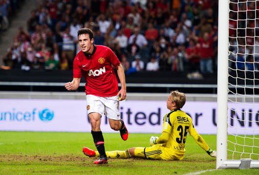 Manchester Uniteds Ángelo Henríquez jublar