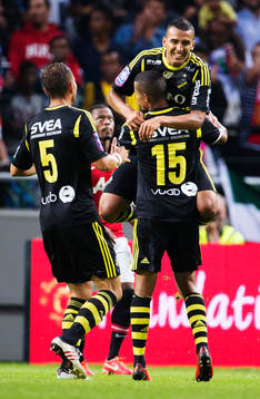 s Robert Åhman Persson, Robin Quaison och Nabil Bahoui
