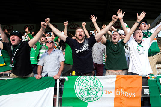 Celticfans innan fotbollsmatchen mellan Elfsborg och Celtic