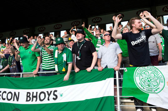 Celticfans innan fotbollsmatchen mellan Elfsborg och Celtic