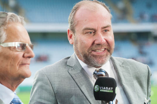 Niklas Holmgren och Bo Petersson, TV-kommentatorer, Viasat