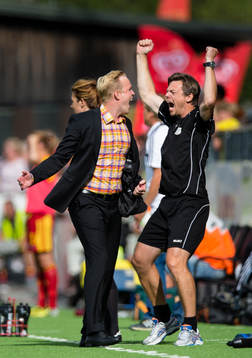 LdB Malmös tränare Jonas Eidevall och assisterande