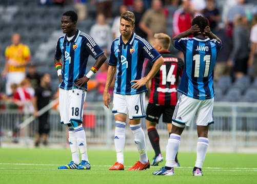 Djurgårdens Daniel Amartey, Luis Solignac och Amadou Jawo