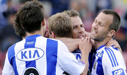 Göteborgs nr 7 Tobias Hysén i kramkalas