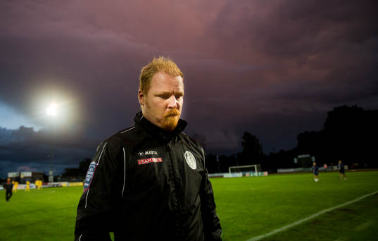 Landskronas tränare Jörgen Pettersson deppar när han