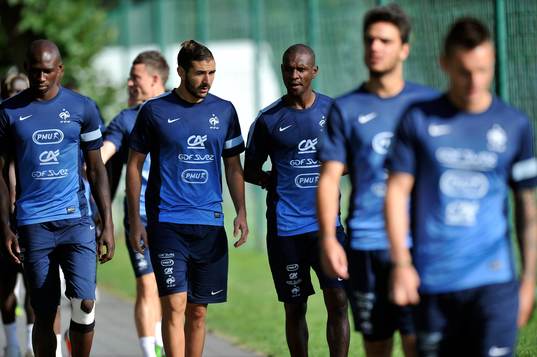 Karim BENZEMA / Eric ABIDAL - 12.08.2013 - Entrainement de
