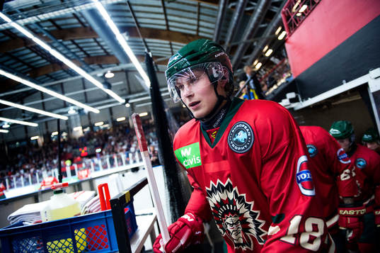Frölundas Anton Blidh i ishockeymatchen mellan Frölunda