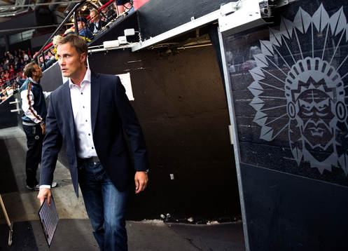 Frölundas tränare Roger Rönnberg i ishockeymatchen