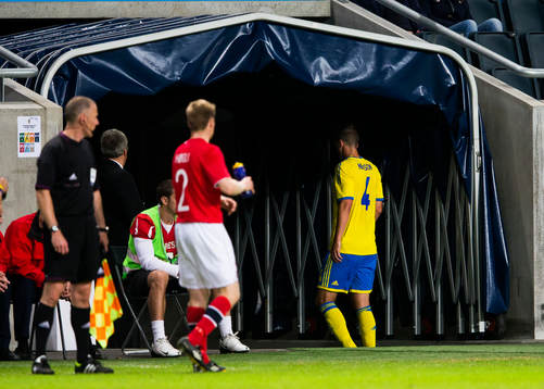 Sveriges Per Nilsson tvingas lämna planen pga skada