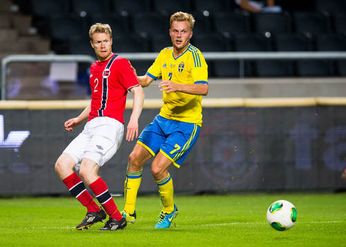 Norges Tom Høgli och Sveriges Sebastian Larsson