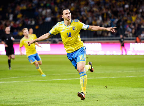 Sveriges Zlatan Ibrahimovic jublar