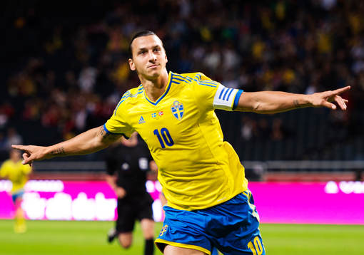 Sveriges Zlatan Ibrahimovic jublar