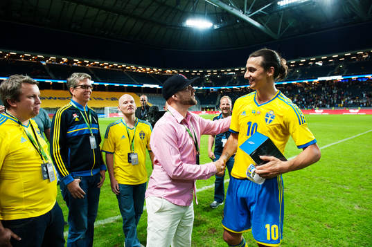 Sveriges Zlatan Ibrahimovic får pris som matchens lirare