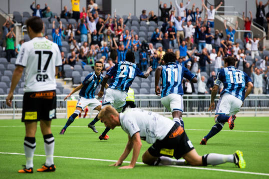 Djurgårdens Godsway Donyoh jublar