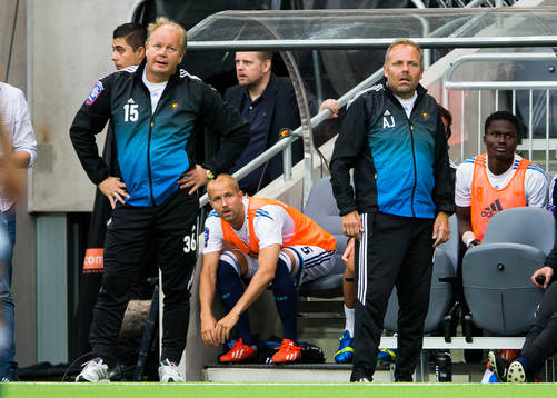 Djurgårdens tränare Per-Mathias Högmo och assisterande