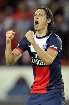 Joie de Edinson CAVANI - 18.08.2013 - Paris Saint Germain /