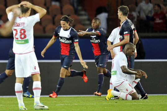 Joie de Edinson CAVANI - 18.08.2013 - Paris Saint Germain /
