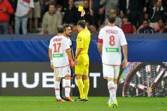Carton pour Ezequiel LAVEZZI / Nicolas RAINVILLE  -