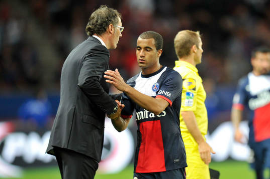 Laurent BLANC / Lucas MOURA  - 18.08.2013 - Paris Saint