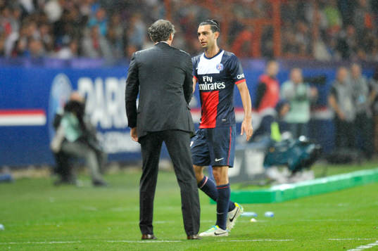 Javier PASTORE / Laurent BLANC  - 18.08.2013 - Paris Saint