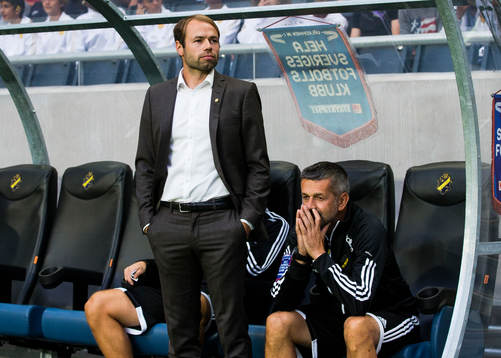 AIKs tränare Andreas Alm och assisterande tränare Nebojsa