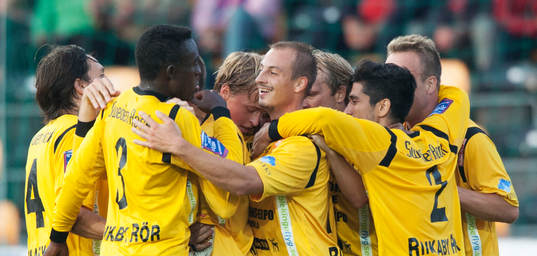 2-0, Pär Ericsson, Mjällby, som jublar, Helsingborgarna