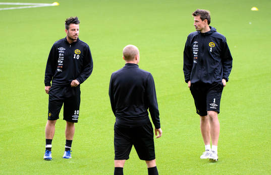 Elfsborgs Mikkel Beckmann och målvakt Kevin Stuhr-Ellegaard