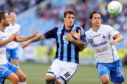 Djurgårdens Erton Fejzullahu och Norrköpings David Boo