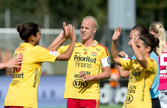 Målskyttarna Caroline Seger, Veronica Boquete och Christen