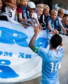 Malmö FFs Jiloan Hamad tackar publiken