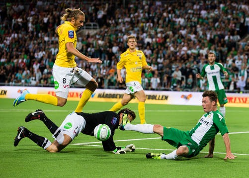 Falkenbergs Tobias Karlsson och målvakt Otto Martler