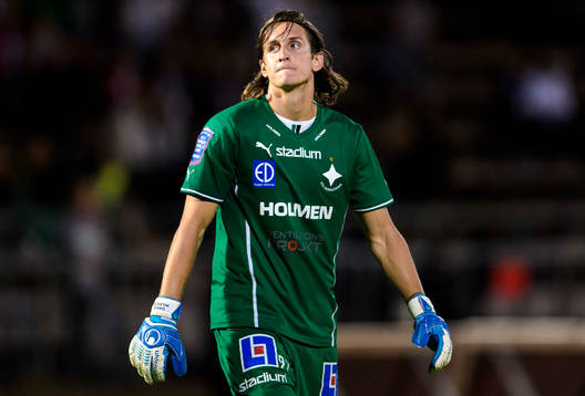Norrköpings målvakt David Mitov Nilsson deppar