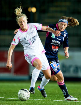 LdB FC Malmös Katrin Schmidt och Linköpings Mariann