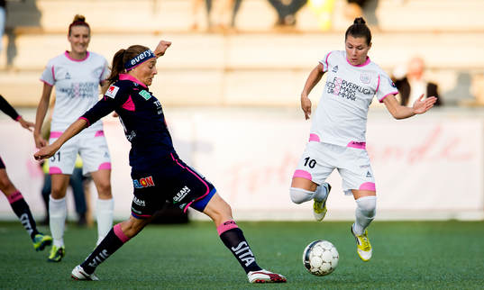 Linköpings Mariann Gajhede Knudsen och LdB FC Malmös