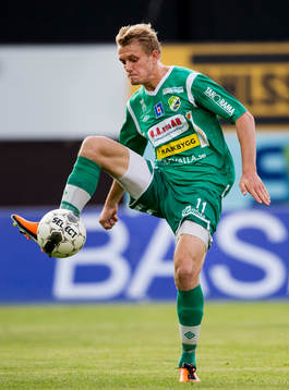 Ljungskiles Jakob Olsson i fotbollsmatchen i superettan
