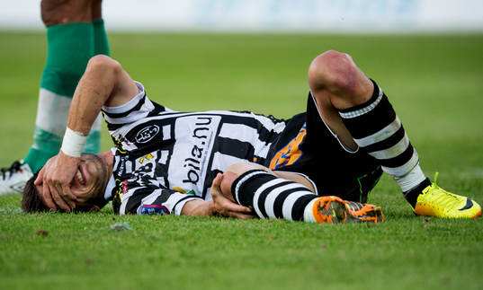Landskrona BOIS Liridon Leci deppar i fotbollsmatchen i