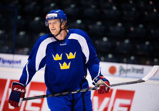 Staffan Kronwall på Sveriges träning