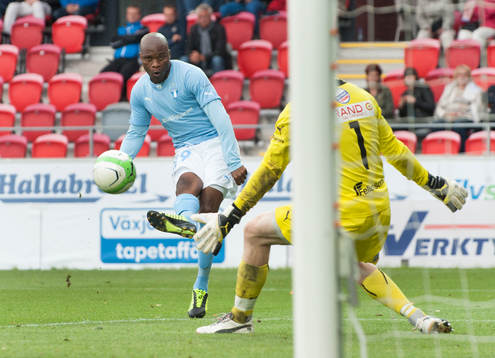 Friläge Tokelo Rantie, Malmö FF, mot Joakim Wulff,