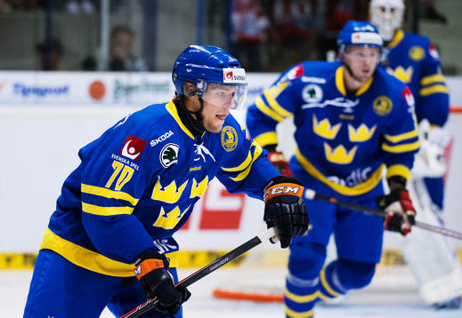 Sveriges Robert Rosén i ishockeymatchen mellan Tjeckien