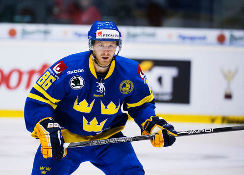 Sveriges Linus Klasen i ishockeymatchen mellan Tjeckien och