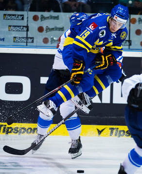 Sveriges Viktor Arvidsson i ishockeymatchen mellan Sverige