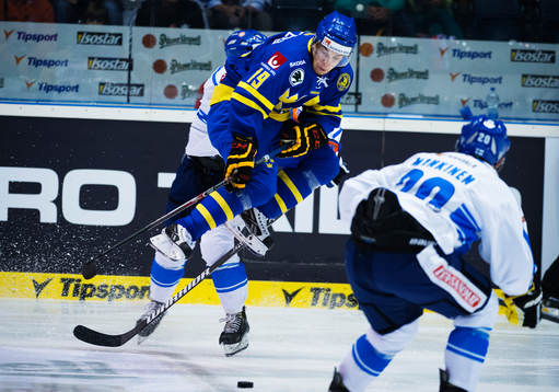 Sveriges Viktor Arvidsson i ishockeymatchen mellan Sverige