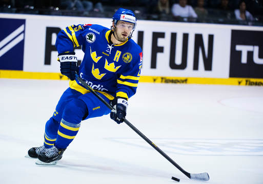 Sveriges Niklas Persson i ishockeymatchen mellan Sverige