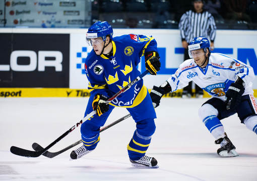 Sveriges Viktor Arvidsson i ishockeymatchen mellan Sverige