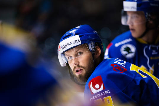 Sveriges Dick Axelsson i ishockeymatchen mellan Sverige och