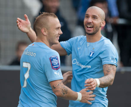 1-1, straff, Magnus Eriksson, Malmö FF, som grattas av